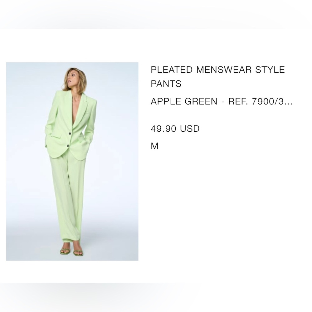 💚ZARA - PLEATED MENSWEAR STYLE PANTS💚